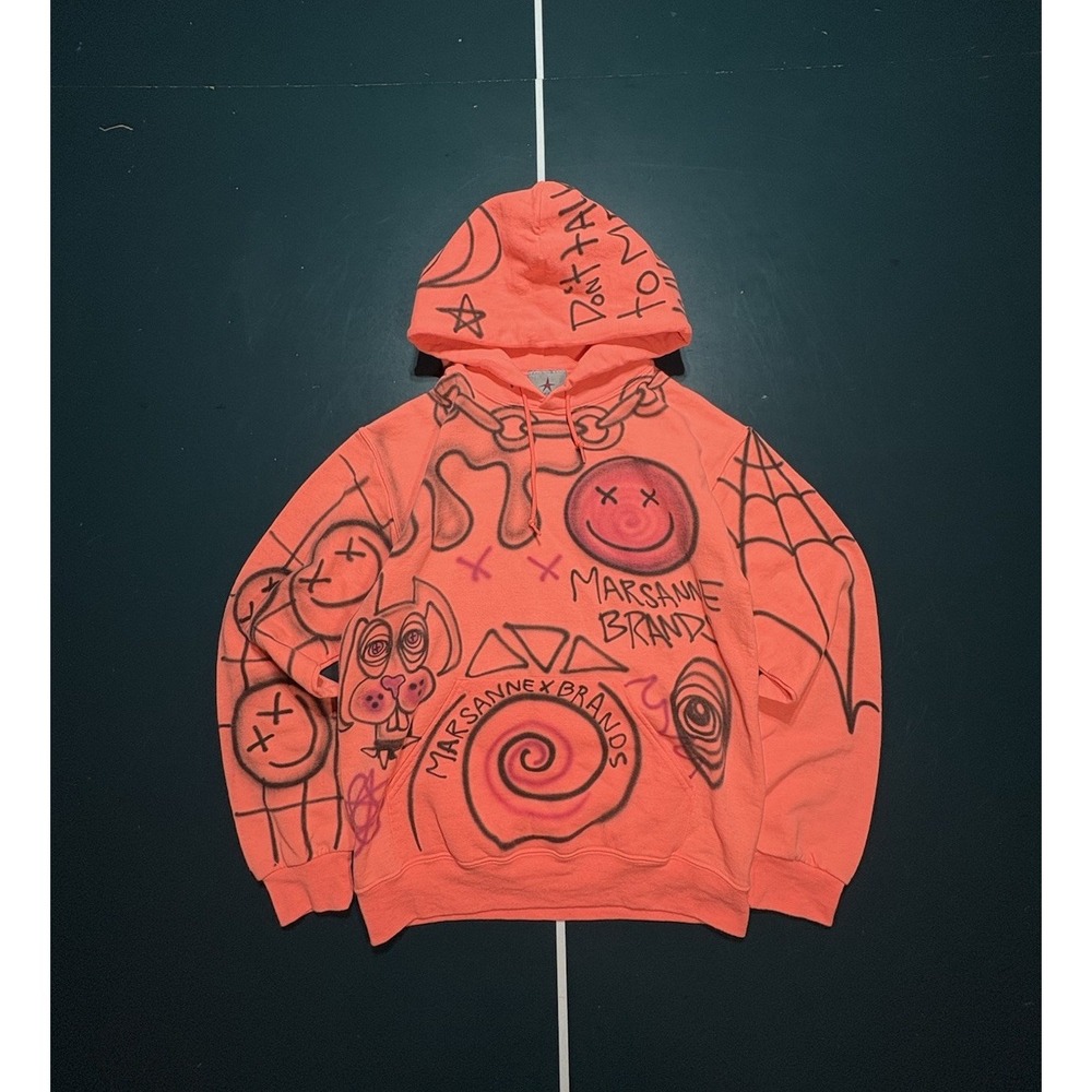 Marsanne Brands Graffiti Hoodie Sweatshirt "Dont Talk To Me" Aop Size Small